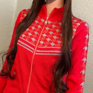 Knitted Terno-Jogger in red and gray